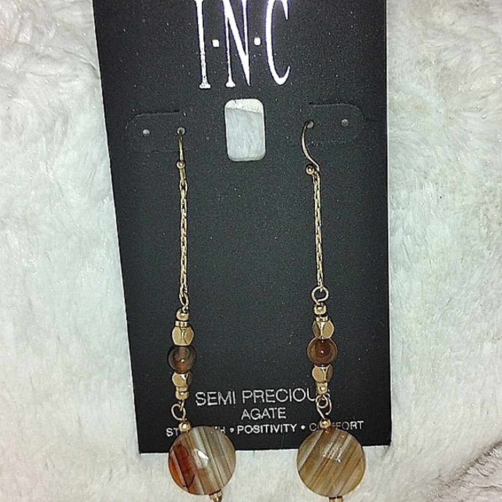 Semiprecious agate dangle earrings